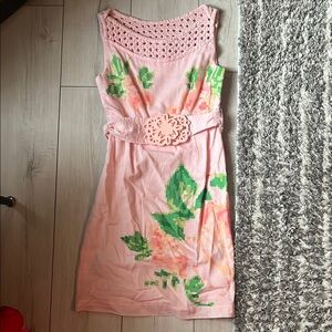 Floral Pink Sleeveless Dress
